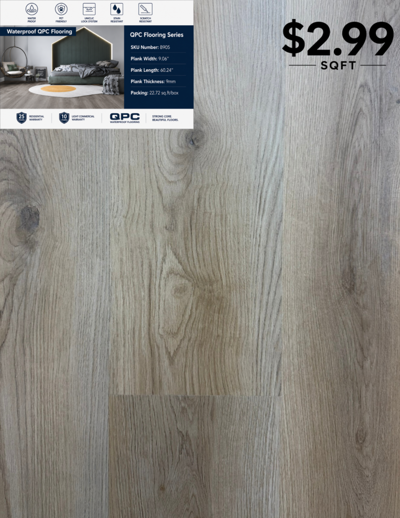 B905 9 MM premium SPC flooring color sample