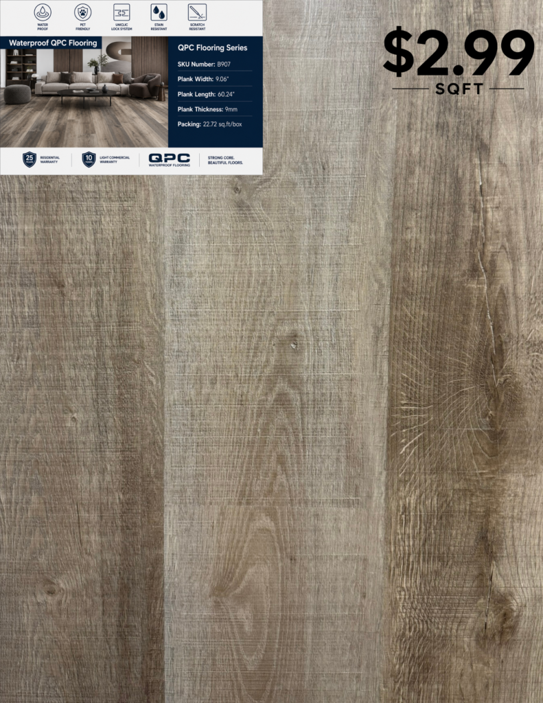 B907 9 MM premium SPC flooring color sample