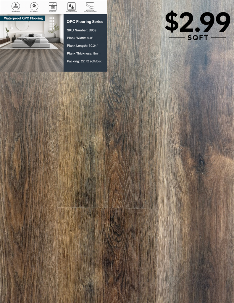 B909 9 MM premium SPC flooring color sample