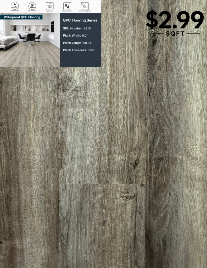 B910 9 MM premium SPC flooring color sample