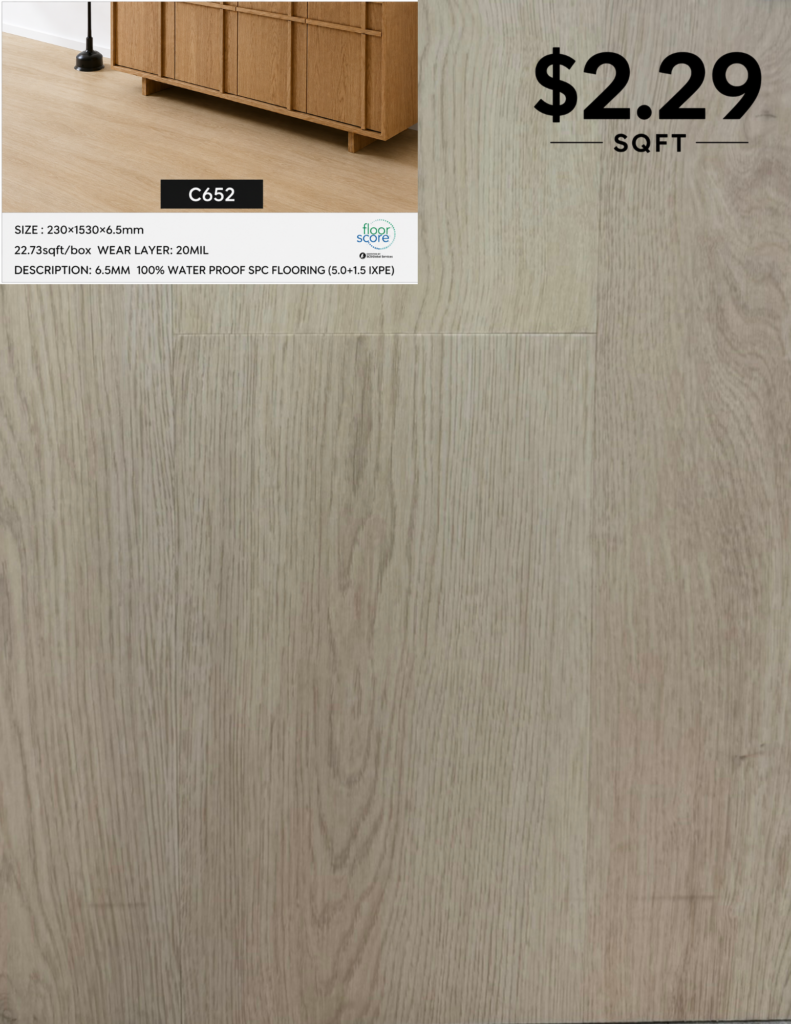 C652 6.5 MM premium SPC flooring color sample