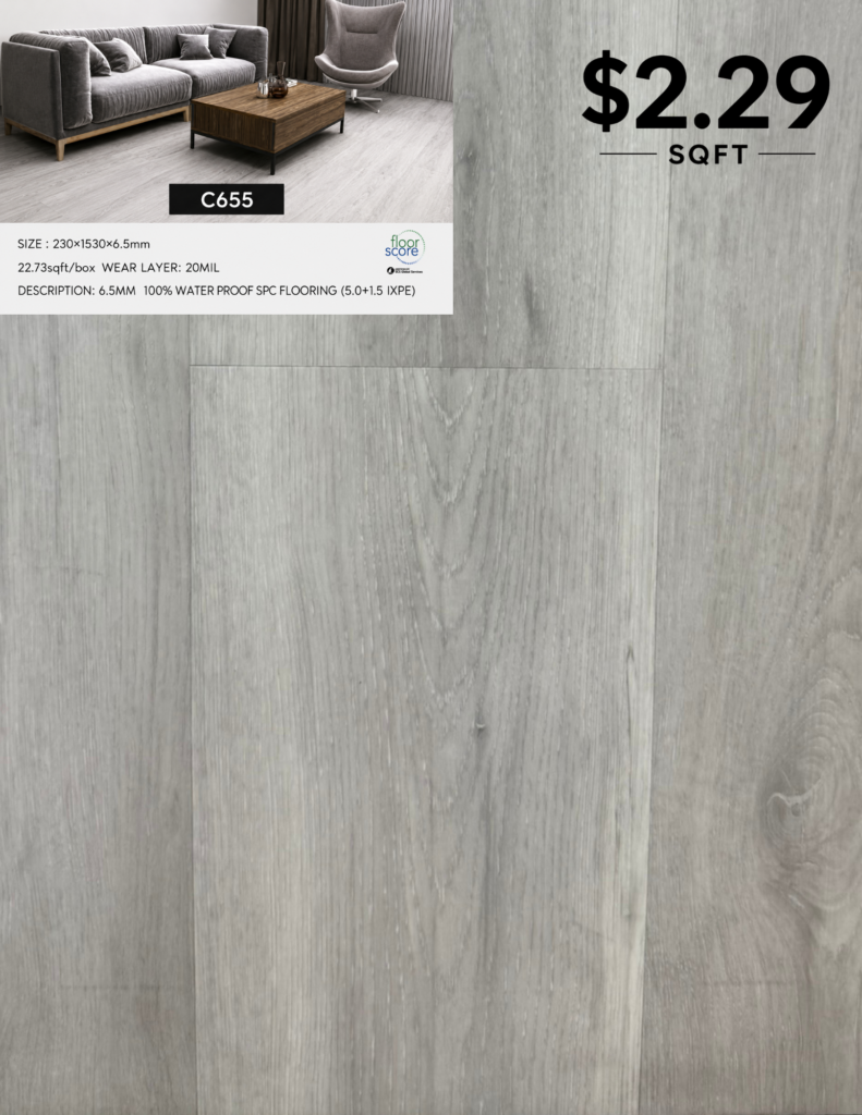 C655 6.5 MM premium SPC flooring color sample