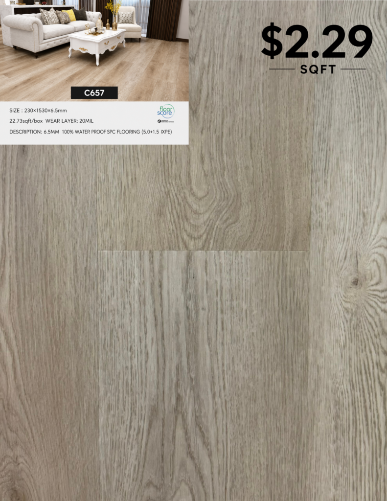 C657 6.5 MM premium SPC flooring color sample