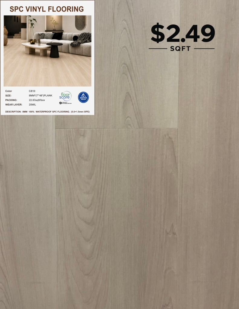 C810 8 MM premium SPC flooring color sample