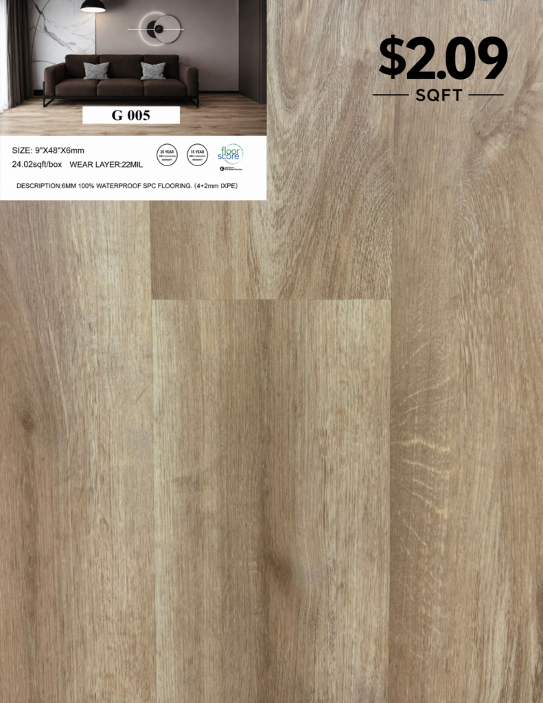 G005 6 MM premium SPC flooring color sample