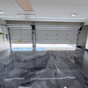finished decorative flake floor by Zenith Heights Flooring & Epoxy