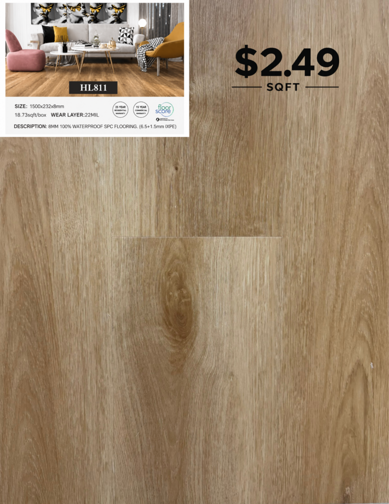 HL811 8 MM premium SPC flooring color sample