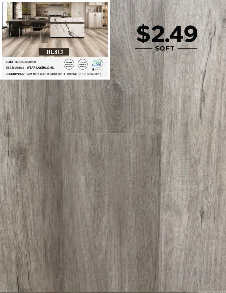 HL813 8 MM premium SPC flooring color sample