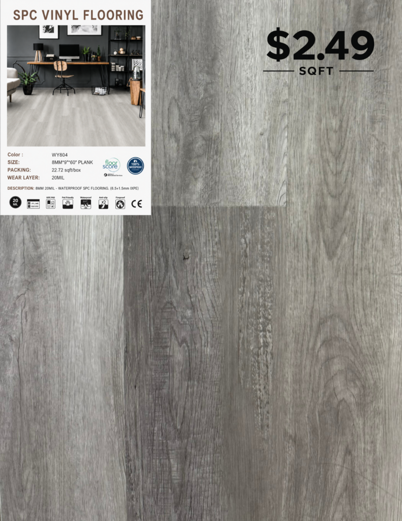 WY804 8 MM premium SPC flooring color sample